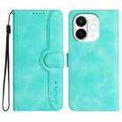 For Tecno Spark 30C 5G / Pop 9 5G Heart Pattern Skin Feel Leather Phone Case(Light Blue) - 1
