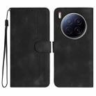 For Tecno Camon 40 Premier Heart Pattern Skin Feel Leather Phone Case(Black) - 1
