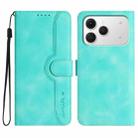 For Tecno Spark 40 4G Heart Pattern Skin Feel Leather Phone Case(Light Blue) - 1