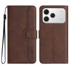 For Tecno Spark 40 4G Heart Pattern Skin Feel Leather Phone Case(Brown) - 1