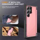 For Samsung Galaxy S21 Ultra 5G 3 in 1 Flip Holder Phone Case(Pink) - 2