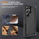 For Samsung Galaxy S22 Ultra 5G 3 in 1 Flip Holder Phone Case(Black) - 2