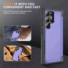 For Samsung Galaxy S22 Ultra 5G 3 in 1 Flip Holder Phone Case(Light Purple) - 2