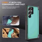 For Samsung Galaxy S22 Ultra 5G 3 in 1 Flip Holder Phone Case(Cyan) - 2
