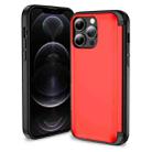 For iPhone 12 Pro Max 3 in 1 Flip Holder Phone Case(Red) - 1