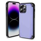 For iPhone 14 Pro 3 in 1 Flip Holder Phone Case(Light Purple) - 1