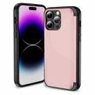 For iPhone 14 Pro Max 3 in 1 Flip Holder Phone Case(Pink) - 1