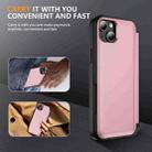 For iPhone 14 Plus 3 in 1 Flip Holder Phone Case(Pink) - 2