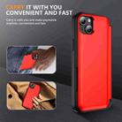 For iPhone 14 Plus 3 in 1 Flip Holder Phone Case(Red) - 2