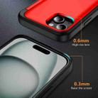 For iPhone 14 Plus 3 in 1 Flip Holder Phone Case(Red) - 3