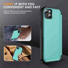 For iPhone 14 Plus 3 in 1 Flip Holder Phone Case(Cyan) - 2