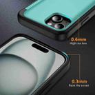 For iPhone 14 Plus 3 in 1 Flip Holder Phone Case(Cyan) - 3