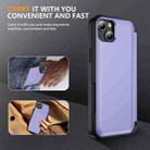 For iPhone 15 Plus 3 in 1 Flip Holder Phone Case(Light Purple) - 2