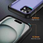 For iPhone 15 Plus 3 in 1 Flip Holder Phone Case(Light Purple) - 3