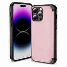 For iPhone 15 Pro 3 in 1 Flip Holder Phone Case(Pink) - 1