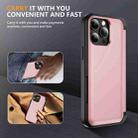 For iPhone 15 Pro 3 in 1 Flip Holder Phone Case(Pink) - 2
