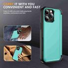 For iPhone 15 Pro 3 in 1 Flip Holder Phone Case(Cyan) - 2