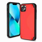 For iPhone 14 / 13 3 in 1 Flip Holder Phone Case(Red) - 1