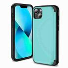 For iPhone 14 / 13 3 in 1 Flip Holder Phone Case(Cyan) - 1