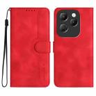 For Infinix Hot 40 Heart Pattern Skin Feel Leather Phone Case(Red) - 1