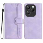 For Infinix Hot 40 Heart Pattern Skin Feel Leather Phone Case(Purple) - 1