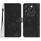 For Infinix Hot 40 Heart Pattern Skin Feel Leather Phone Case(Black) - 1