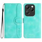 For Infinix Hot 40 Heart Pattern Skin Feel Leather Phone Case(Light Blue) - 1