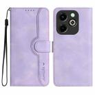 For Infinix Hot 40i Heart Pattern Skin Feel Leather Phone Case(Purple) - 1