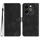 For Infinix Hot 40i Heart Pattern Skin Feel Leather Phone Case(Black) - 1