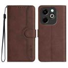 For Infinix Hot 40i Heart Pattern Skin Feel Leather Phone Case(Brown) - 1