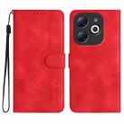 For Infinix Smart 8 Heart Pattern Skin Feel Leather Phone Case(Red) - 1