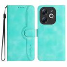 For Infinix Smart 8 Heart Pattern Skin Feel Leather Phone Case(Light Blue) - 1