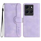 For Infinix Note 30 5G Heart Pattern Skin Feel Leather Phone Case(Purple) - 1