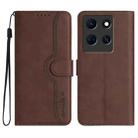 For Infinix Note 30 5G Heart Pattern Skin Feel Leather Phone Case(Brown) - 1