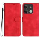 For Infinix Smart 7 HD Heart Pattern Skin Feel Leather Phone Case(Red) - 1