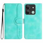 For Infinix Smart 7 HD Heart Pattern Skin Feel Leather Phone Case(Light Blue) - 1