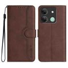 For Infinix Smart 7 HD Heart Pattern Skin Feel Leather Phone Case(Brown) - 1