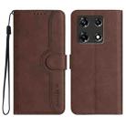 For Infinix Note 30 Pro Heart Pattern Skin Feel Leather Phone Case(Brown) - 1
