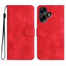 For Infinix Hot 30i Heart Pattern Skin Feel Leather Phone Case(Red) - 1