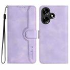 For Infinix Hot 30i Heart Pattern Skin Feel Leather Phone Case(Purple) - 1