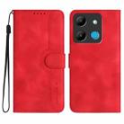 For Infinix Smart 7 Heart Pattern Skin Feel Leather Phone Case(Red) - 1