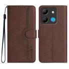 For Infinix Smart 7 Heart Pattern Skin Feel Leather Phone Case(Brown) - 1