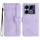 For Infinix Note 40 4G Heart Pattern Skin Feel Leather Phone Case(Purple) - 1