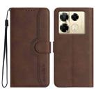 For Infinix Note 40 Pro 4G / 5G Heart Pattern Skin Feel Leather Phone Case(Brown) - 1