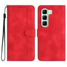 For Infinix Hot 50 4G Heart Pattern Skin Feel Leather Phone Case(Red) - 1