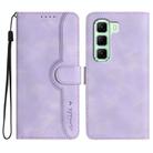 For Infinix Hot 50 4G Heart Pattern Skin Feel Leather Phone Case(Purple) - 1