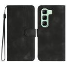 For Infinix Hot 50 4G Heart Pattern Skin Feel Leather Phone Case(Black) - 1