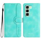 For Infinix Hot 50 4G Heart Pattern Skin Feel Leather Phone Case(Light Blue) - 1