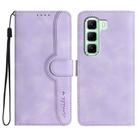 For Infinix Hot 50 5G Heart Pattern Skin Feel Leather Phone Case(Purple) - 1