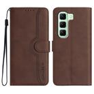 For Infinix Hot 50 5G Heart Pattern Skin Feel Leather Phone Case(Brown) - 1